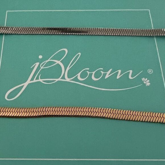 SET OF 2, jBloom Josie Herringbone Bracelets - Gold & Silver Stainless - Picture 2 of 3